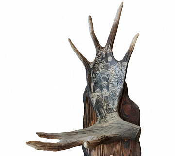 Фото Рог лося с кабаном