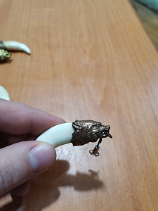 Превью Клык волка с головой из металла